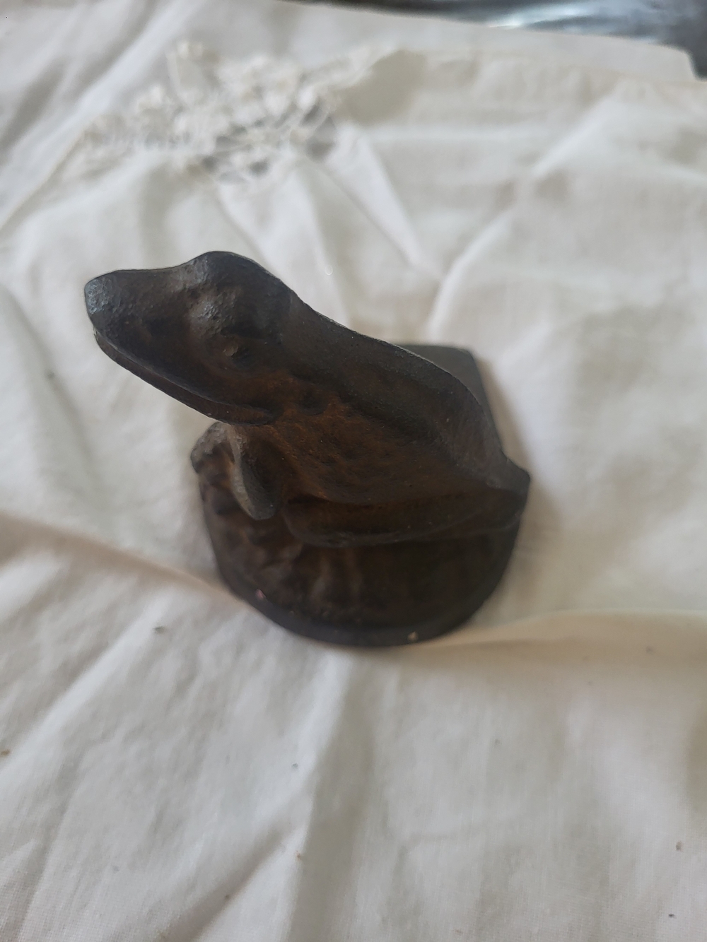 Cast Iron Frog Toad Doorstop-Made in England-3.25" Tall-Vintage Door Wedge